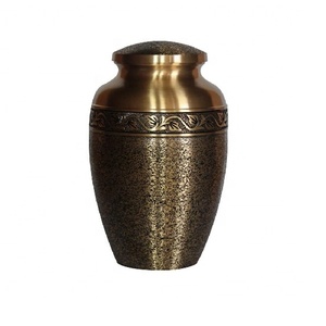 Urna de cremación para adultos grabada a mano, Tesoro funerario conmemorativo de aluminio de estilo americano para almacenamiento de cenizas, suministros funerarios - Product Image 4