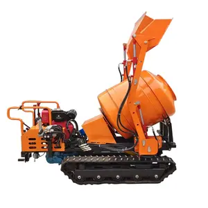 Mini Crawler Type Cement Beton Mixer Mortel Mengmachine Gevolgd Dumper Cement Mixer Met Fabriek Prijs