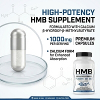 HMB (Bêta Hydroxy Bêta Méthylbutyrate) Supplément Anti-Catabolique Pur de Qualité Supérieure pour la Préservation, la Croissance et la Récupération Musculaire