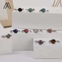 Goutte d'eau cristal bagues guérison pierre précieuse naturelle perle à facettes Cabochons bague en argent bijoux de mariage dame cadeau