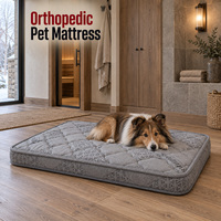 Matelas orthopédique pour chien avec noyau à ressorts ensachés miniatures, options de passepoil personnalisé et d'étiquette de marque pour les gammes de produits pour animaux de marque