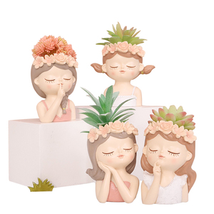 Maceta Grande con Forma de Cara de Niña, Adorable y Económica, Maceta Grande para Suculentas, Maceta de Resina Estilo Rústico para Decoración <span class=keywords><strong>del</strong></span> Hogar y Jardín - Product Image 2