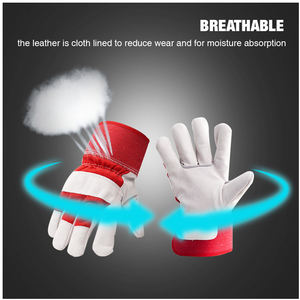 Guantes de Trabajo de Cuero Vacuno para Hombre, Antideslizantes, Personalizables para Uso Industrial y de Almacén - Product Image 2