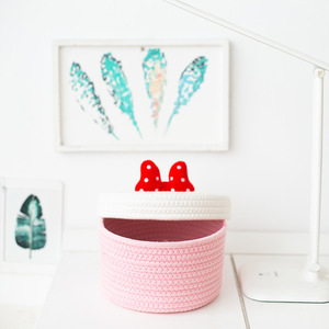 Factory Hot Sale <b>Storage</b> <b>Baskets</b> Woven Cotton Rope <b>Basket</b> Organizing Home Decoration - Product Image 1