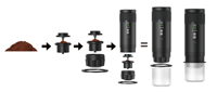 Machine à café expresso 4 en 1, mini cafetière portable, mini écran, 7500 mAh, 20 bars, chauffage sans fil pour la maison et la voiture, CE FCC UKCA