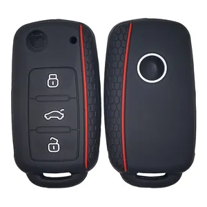 Custodia chiave per auto a 3 pulsanti con protezione completa per chiavi Smart per accessori Volkswagen cover per chiavi in Silicone