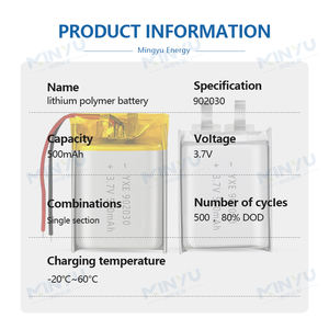 YXE Source Factory 3,7 V/500mAh 902030 Venta al por mayor Bolsa recargable de alta seguridad Baterías de estado semisólido UN38.3 Certificado 12 - Product Image 2