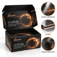 Boîte d'expédition personnalisée en carton ondulé E-Flute brillant pour cocktails, avec impression CMJN recto-verso et fermeture à rabat avant