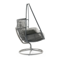 Vente en gros 360 °   Fauteuil suspendu d'extérieur pivotant en forme d'œuf, chaise suspendue en rotin pour patio avec coussin, directement de l'usine, pour jardin