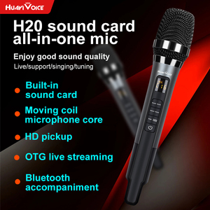 Micrófono de tarjeta de sonido Huayi Voice H20 de nuevo diseño, micrófono con efectos de tarjeta de sonido con reducción de ruido y reverberación. - Product Image 2