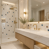 Vente en gros de mosaïque en coquillages naturels écologiques de 2 mm d'épaisseur, carrée, de couleur blanche, avec un design moderne pour les murs, les sols, les salles de bain et les cuisines