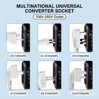 OEM ODM dunia Pin semua dalam satu konverter 35W GaN Universal pengisi daya ponsel perjalanan cepat 240V -110V steker adaptor tegangan soket blok