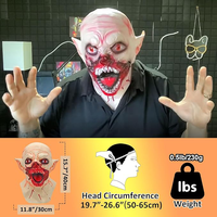 Masque intégral en latex de vampire effrayant, tête de monstre zombie répulsive, réutilisable, écologique, tendance, pour adultes, Halloween, Noël, anniversaire