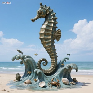 Décoration publique de plage extérieure Grand hippocampe en bronze moulé Décoration animale Statues Hippocampe géant en bronze <span class=keywords><strong>Sculpture</strong></span> pour vente personnalisée - Product Image 4