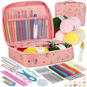 59 Conjunto de adultos iniciantes crochê kit Crochet Kit artesanal multifuncional tricô lã fio terno