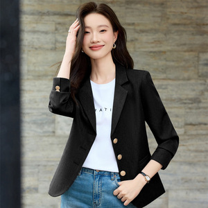 Pink Women's Blazer Solid Color No-Wrinkle Treatment Casual Fit Autumn Style - Product Image 3
