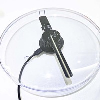 Nuevo Mini Ventilador Holográfico 3D LED Divertido y Moderno de 11 cm, Equipo de Publicidad de Escritorio USB con Sistema de Audio