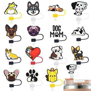 Oferta Especial: Cubre Pajitas de Plástico de 10mm con Diseño de Perros Adorables, Accesorio Decorativo para Pajitas, Producto de Gran Demanda - Product Image 1