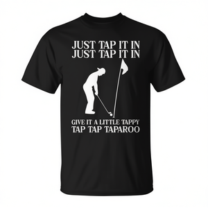 Just Tap It In Golf Player T-Shirt noir pour hommes, vêtements décontractés - Product Image 2