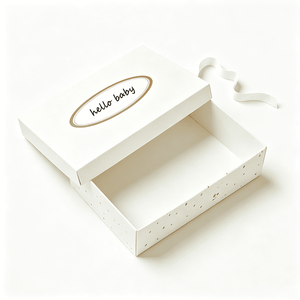 Caja de Regalo Rígida de Dos Piezas con Tapa y Base, con Logotipo en Lámina Dorada e Impresión de Puntos, <span class=keywords><strong>para</strong></span> Regalos de Ropa de Bebé <span class=keywords><strong>Recién</strong></span> Nacido - Product Image 1