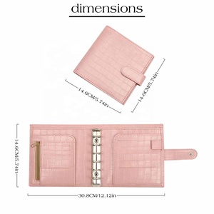 Nouveauté tendance : Portefeuille en cuir de crocodile gris, organiseur et planificateur de budget, avec anneaux A7 - Product Image 3