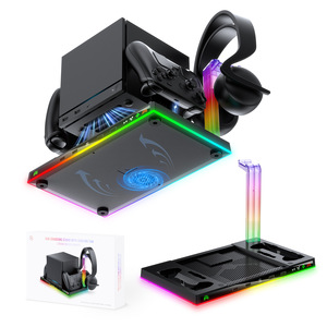Support de charge RGB Honcam pour console de jeu, station d'accueil pour manette Steam, support pour casque, organisateur de bureau - Product Image 2
