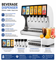 Distributeur de boissons gazeuses commercial à 6 buses, pour thé aux fruits et cola, avec logo personnalisé, vente en gros d'usine pour équipement de restauration