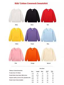 Suéter Infantil de Cuello Redondo, Color Liso, Deportivo y Casual para Otoño, 320G de Algodón, Venta al Por Mayor - Product Image 3