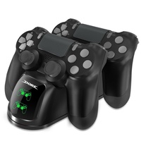 Support de manette sans fil à double charge pour PS4 Support de manette de jeu TP4-889 avec lumière LED Matériau plastique