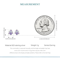 925 argent Sterling étincelant romantique Iris fleur boucles d'oreilles bijoux fins clous de mode pour les femmes