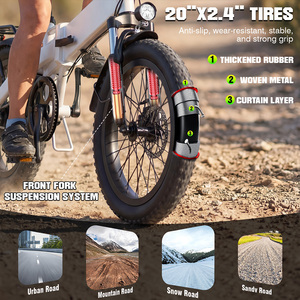 Vélo électrique haut de gamme 48V 720W pliable avec pneus larges de 20 pouces, cadre en alliage d'aluminium durable, freins à disque doubles, longue autonomie, vélo électrique pour trajets quotidiens - Product Image 4