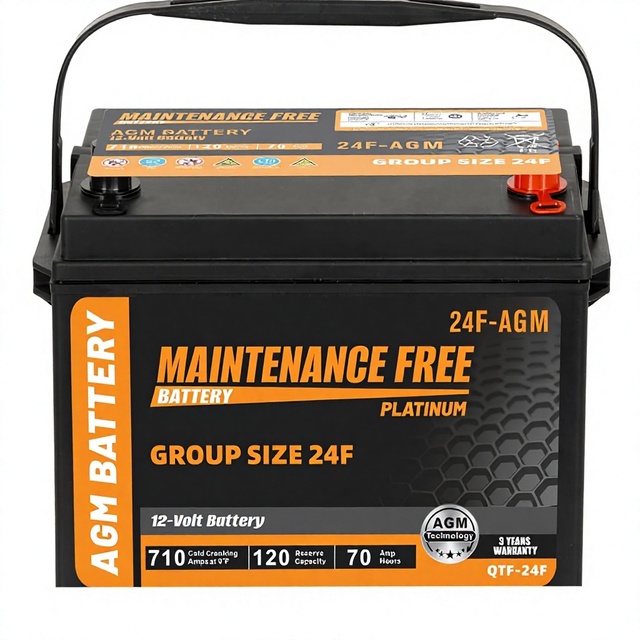 Autocessking Group Size 24F Start and Stop AGM Automotive Battery Rechargeable 12V 70Ah 710 CCA 120 RC 46.1 Lbs
