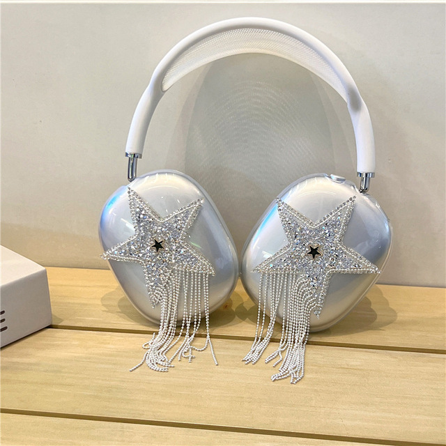 Flashing five-pointed star suitable for AirPods MAX headset shell wireless bluetooth DIY silicone protective cover