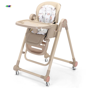 Chaise haute pour bébé 3 en 1 réglable, grande assiette, table à manger pour nourrissons, chaise berçante, pliable, facile à utiliser pour l'alimentation et les repas du bébé - Product Image 5