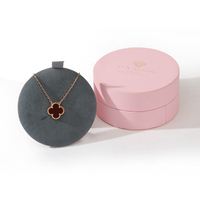 Boîte à collier de luxe, élégante, personnalisée, avec couvercle et base rigides, emballage cadeau pour bijoux, insert en velours, logo personnalisé, service OEM accepté
