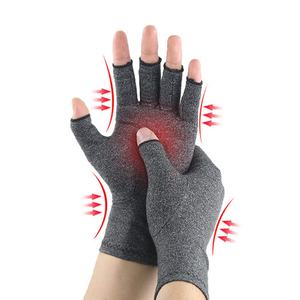 Sarung tangan kompresi tembaga logo kustom sarung tangan terapi radang sendi abu-abu tanpa jari pereda nyeri dan penyembuhan untuk artritis - Product Image 3