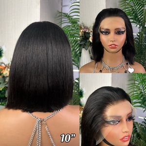 100% Ready to Ship Wholesale 13x4 HD Lace Straight <b>Bob</b> <b>Wigs</b> Peruvian Virgin Hair Human Hair <b>Wigs</b> for Black Women - Product Image 1