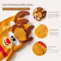 Chaussettes de Noël 3D Red Crew, mignonnes, avec Père Noël, rennes et bonhomme de neige, pour femmes, usage quotidien
