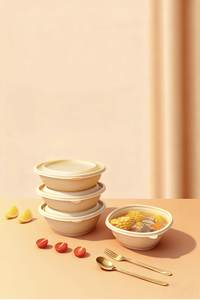 Tigela Grande Descartável de Fibra de Bambu Resistente, Segura para Micro-ondas, 300ml 500ml 800ml, Compostável, para Sopa Quente, Salada, Ramen, Pipoca - Product Image 6