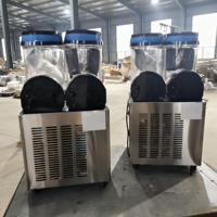 Machine à slush commerciale en acier inoxydable à double réservoir 220V, comptoir, facile à utiliser pour les magasins de proximité, les fêtes, nouveau style