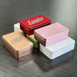 Caja de Metal Rectangular Personalizada con Logotipo, Moderna, Sostenible y Duradera, Contenedores de Hojalata con Tapas, Organizador para el Hogar, Almacenamiento para Velas y Regalos - Product Image 1