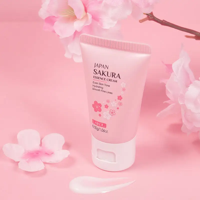 LAIKOU krim wajah Sakura Jepang, krim & Losion Pencerah Pelembab 30g untuk wajah