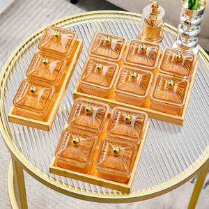 <b>Plastic</b> Snack Dish <b>Set</b> With Lid For Party <b>Tea</b> Time Storage Box Fruit Plate Simple Style - Product Image 1