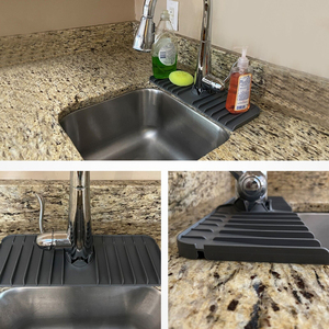 <span class=keywords><strong>Protector</strong></span> contra <span class=keywords><strong>salpicaduras</strong></span> de fregadero para <span class=keywords><strong>cocina</strong></span>, accesorios de baño, almohadilla para grifo, bandeja colectora de agua, protectores de fregadero, silicona moderna de grado alimenticio - Product Image 5