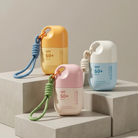 Botellas de Loción Cosmética Personalizadas de PE, Forma Cilíndrica, Vacías, para Protector Solar, Crema Facial, Recargables, con Tapa de Rosca, 40 ml, Logotipo Personalizado HAPUTA