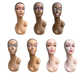Peluca femenina realista de Pvc para maquillaje, pelo con busto y logotipo personalizado, estilo africano y americano, venta al por mayor - Product Image 2