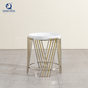 Metà del <span class=keywords><strong>secolo</strong></span> marocchino 40mm Mdf tavolino per la casa moderno telaio in acciaio rifinito oro centro caffè tè divano tavolo - Product Image 4
