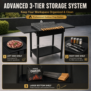 <span class=keywords><strong>Nuevo</strong></span> Diseño de Asador de Acero Inoxidable para Souvla, <span class=keywords><strong>Kebab</strong></span> y Barbacoa, Estilo Chipriota y Brasileño, para 3-5 Personas, con Altura Ajustable y Control por Botones - Product Image 3