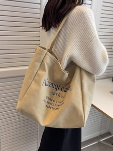 Casual <b>Large</b> Capacity Red Color <b>Canvas</b> Tote <b>Bag</b> Women Handbags Designer Shoulder Big Shopper <b>Bag</b> for Daily Use - Product Image 3