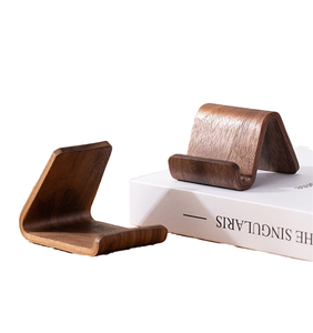 Support de téléphone en bois de noyer personnalisé OEM, support de téléphone portable en bois massif, support de bureau pour téléphone portable, vente en gros pour le bureau et la maison - Product Image 4